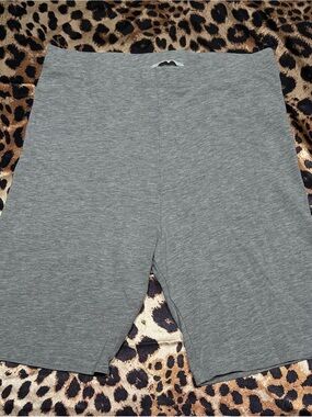 H&M Heathered Grey High Waisted Biker Shorts